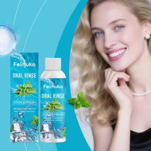 Feimuko icy cool mint oral rinse mouthwash for fresh breath and dental health