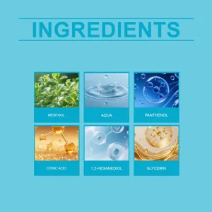 Detailed ingredient list for refreshing mouthwash featuring Menthol, Aqua, and Panthenol.