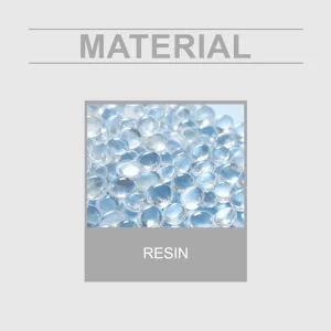 Primo piano di perle in resina traslucida per il materiale del kit di riparazione dentale