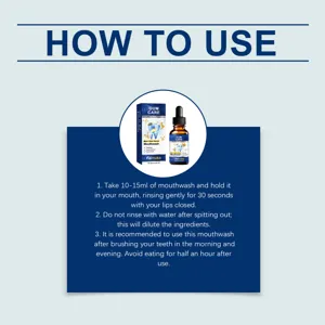 Instruction guide for Feimuko bee venom mouthwash showing steps to use effectively
