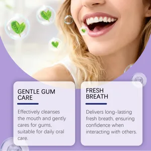 Detail showing mint mouthwash benefits for gentle gum care and fresh breath