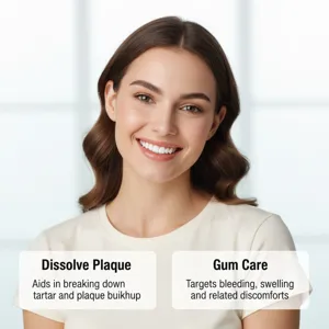 Smiling woman with bright white teeth illustrating oral health and gum care benefits