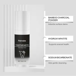 Bambuskohle-Zahnpasta mit Hydroxylapatit für sanfte Tiefenreinigung und Zahnpflege