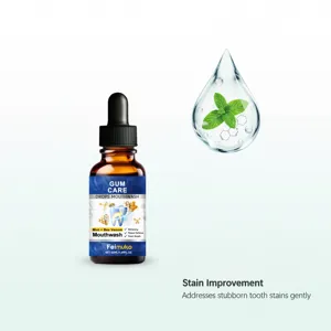 Detail view of Feimuko bee venom mouthwash targeting stubborn tooth stains gently