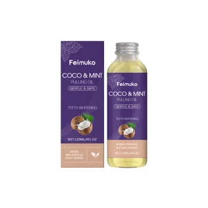 Feimuko coconut mint pulling oil mouthwash for gentle teeth whitening and fresh breath