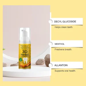 Details zur Kräuter-Schaumzahnpasta mit Inhaltsstoffen wie Menthol und Allantoin