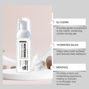Détails de la mousse dentaire blanchissante avec glycérine et menthol ingrédients