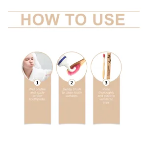 Guía paso a paso sobre cómo usar el cepillo de dientes de bambú rosa con cerdas suaves y onduladas
