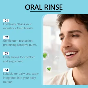 Detailed features of gentle oral rinse for fresh breath and gum protection