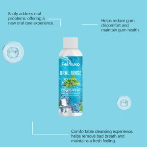 Feimuko icy cool mint flavor oral rinse 120ml for fresh breath and gum health