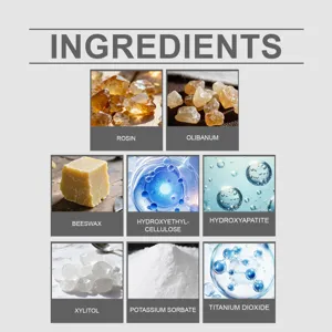 Detailed list of safe ingredients for teeth care varnish including xylitol and beeswax