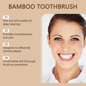 Primer plano de una mujer sonriente mostrando dientes blancos para productos de salud bucal