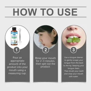 Step-by-step usage guide for herbal pulling oil with tongue cleaner and cup