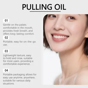 Refreshing mouthwash pulling oil for oral care and fresh breath with portable packaging