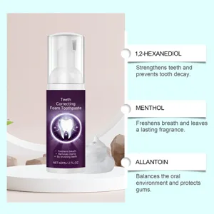 Zahnpflegeschaum-Mousse mit 1,2-Hexandiol, Menthol und Allantoin für die Mundpflege
