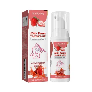 Kids Foam Toothpaste Mousse Strawberry Flavor Gentle Oral Cleaning Teeth Whitening Pump Bottle Kids Dental Care