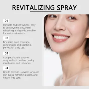 Details zum revitalisierenden Zahnfleischpflegespray mit dem Gesicht einer lächelnden Frau