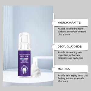 Detaillierte Analyse der Inhaltsstoffe von Zahnpflege-Mousse für Reinigung und Pflege.