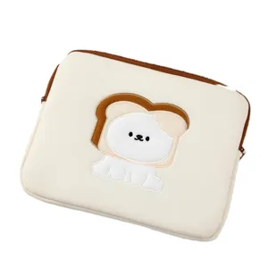Korean ins style bread dog embroidered laptop sleeve for 11-13 inch tablets and PCs
