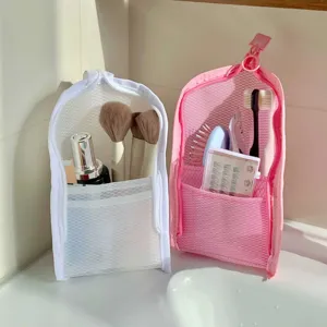 Portable Travel Mesh Toiletry Bag Waterproof Makeup Organizer Pouch For Bathroom Business Trip EVA Mesh Storage Bag