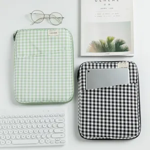 Étui à carreaux pour tablette et ordinateur portable 13 pouces iPad MacBook pochette de protection.