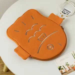 Cute Taiyaki fish shaped laptop sleeve for 11 inch iPad and 13 inch MacBook tech pouch