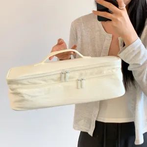 Portable large capacity double-layer storage bag for hair dryers and hair styling tools