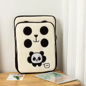 Housse d'ordinateur brodée panda pour iPad et MacBook Pro de 11 à 15 pouces sac