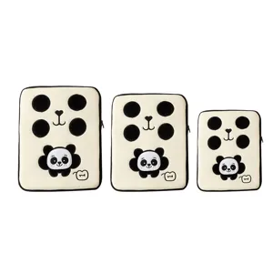 Trois tailles de housse de protection brodée panda pour ordinateurs et iPads