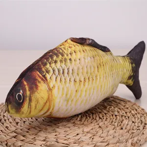 Realistic Fish Shape Plush Cat Toy Interactive Catnip Chew Toy Soft Kitten Boredom Relief Pet Play Toy