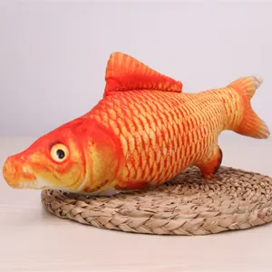 Realistic plush fish catnip toy for interactive cat play and daily fun entertainment.