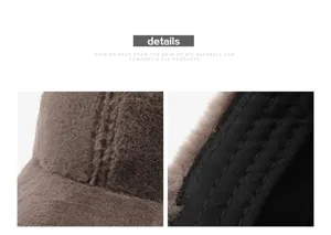 Détail rapproché d'une casquette en peluche montrant la texture et les coutures