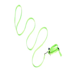 Imbracatura e guinzaglio per pappagalli in nylon verde neon con clip