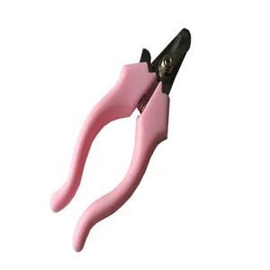 Professional pink pet nail clipper for small dogs and cats with ergonomic handle design