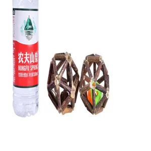 Natural matatabi stick cat toy balls with size comparison