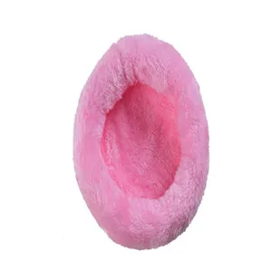 Soft pink plush warm round hamster nest bed for small animals winter heating comfort
