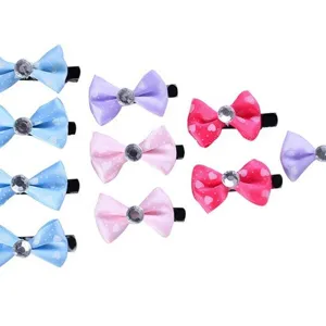 Lot de barrettes pour animaux avec motif cœur et strass de différentes couleurs