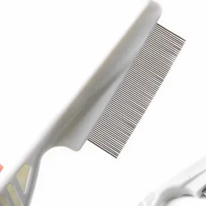 Peigne à puces professionnel blanc pour chiens et chats, outil de toilettage essentiel