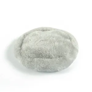Detail view of the soft gray plush material on this warm winter nest for small pets