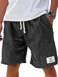Shorts décontractés pour hommes texture cordon été plage vêtements poche confortable mode style
