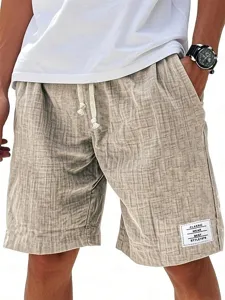 Shorts de Plage Décontractés Unis avec Cordon de Serrage pour Hommes Été Respirants Coupe Ample Mode