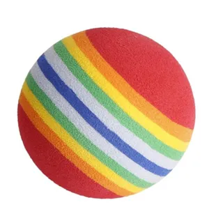 Palla arcobaleno morbida in schiuma EVA per gatti, gioco interattivo e silenzioso per mici