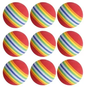 Confezione da 9 palline colorate in schiuma EVA a strisce arcobaleno per gatti