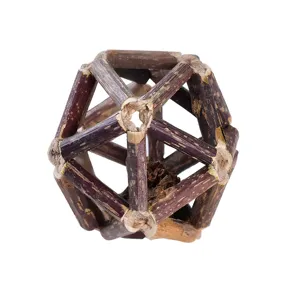 Natural woven Silvervine sticks cat toy ball with dried catnip center for feline exercise