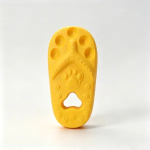 Yellow slipper shaped pet chew toy durable molar toy for dogs and cats teeth cleaning dental care