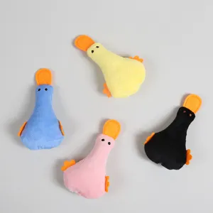Plush Duck Cat Toy Cute Interactive Kitten Toy With Crinkle Paper And Catnip Small Sound Pet Chew Toy For Cats