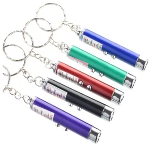 Jouet Pointeur Laser Électronique pour Chat en Aluminium Portable Mini Mini Lumière LED Interactive Porte-clés Jouet pour Animal
