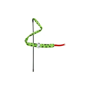 Giocattolo Interattivo per Gatti Bacchetta Teaser Serpente di Peluche Con Carta Sonora Pompom Colorato Bastoncino per Gattini Articoli per Animali
