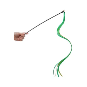 Giocattolo Interattivo Con Bacchetta Per Gatto Con Nastro Lungo E Campanello Colorato Streamer Teaser Stick Per Gattino Animale Domestico Gioco