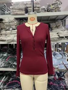 Effenkleur slanke fit lange mouw geribbelde gebreide trui voor vrouwen top basic